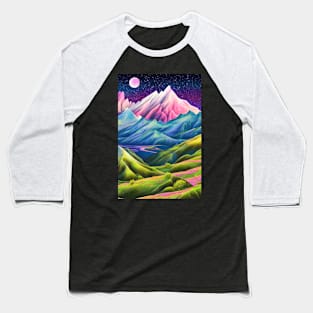 Colourful mountain landscape Baseball T-Shirt